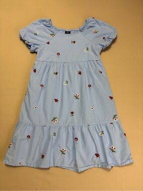 Zac Kids by Zac Posen Girls' Sky Blue Embroidered Floral Casual Dress Size XL